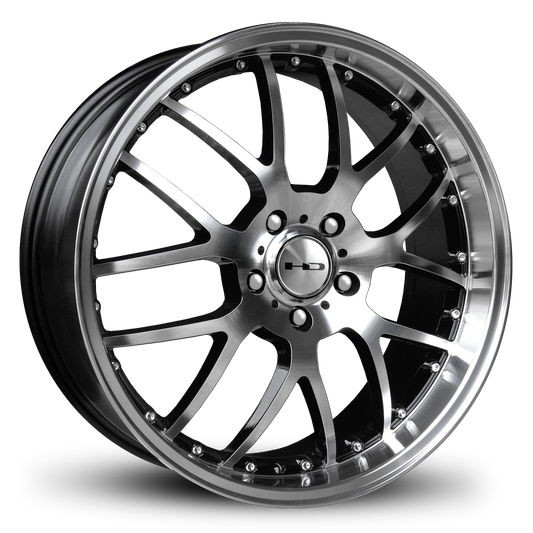 HD Wheels MSR 20x8 +35 5x114.3mm 73.1mm Gloss Black/Mchnd Fc Chr/Riv