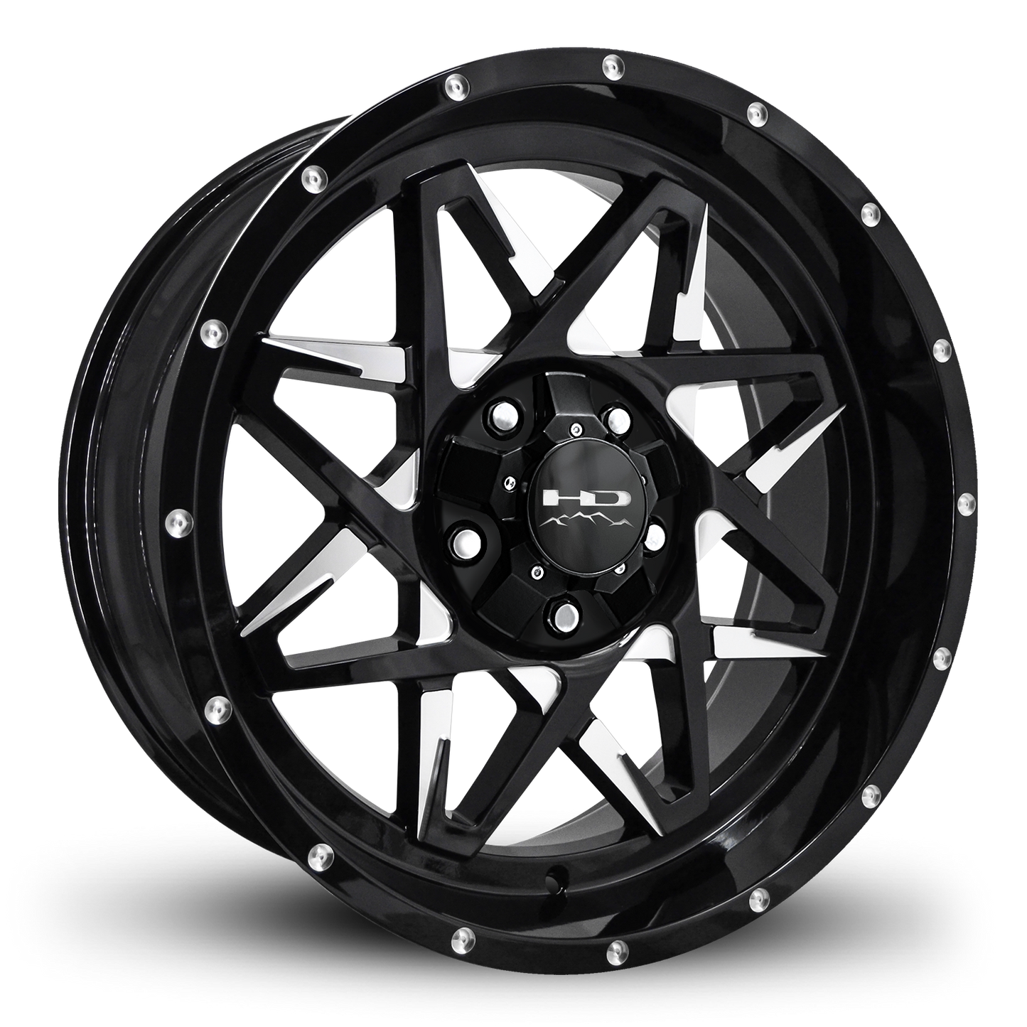 HD Offroad Caliber 20x9 +0 5x139.7/5x150mm 106.2mm Gloss Black/Milled Face