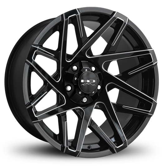 HD Offroad Canyon 20x9 +0 5x139.7/5x150mm 110.1mm Gloss Black/Milled Edge