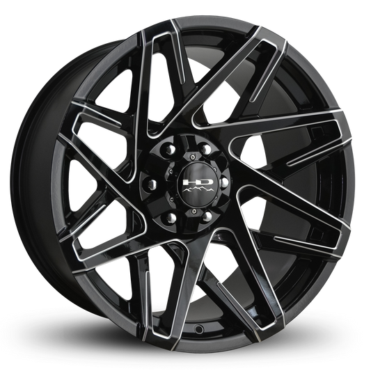 HD Offroad Canyon 20x9 +0 6x135/6x139.7mm 106.2mm Gloss Black/Milled Edge