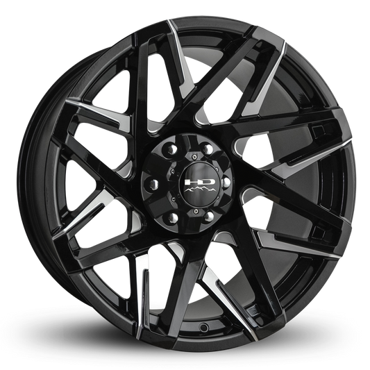 HD Offroad Canyon 20x10 -25 5x127/5x139.7mm 78.1mm Gloss Black/Milled Face