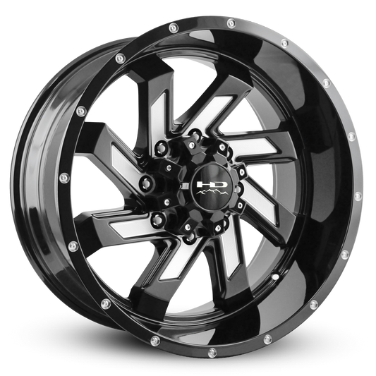 HD Offroad Saw 20x10 -25 8x180mm 124.1mm Gloss Black/Milled Face