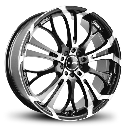 HD Wheels Spinout 18x7.5 +45 5x105/5x114.3mm 73.1mm Gloss Black/Machined Face
