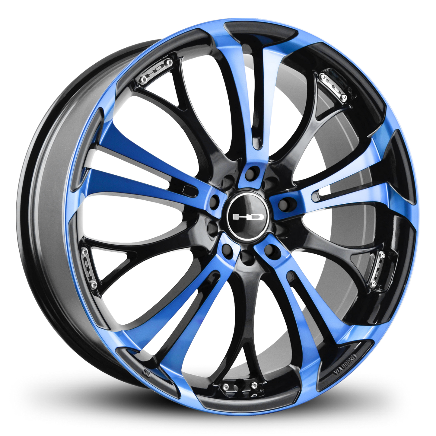 HD Wheels Spinout 22x8.5 +35 5x127/5x114.3mm 73.1mm Gloss Blue/Machined Face