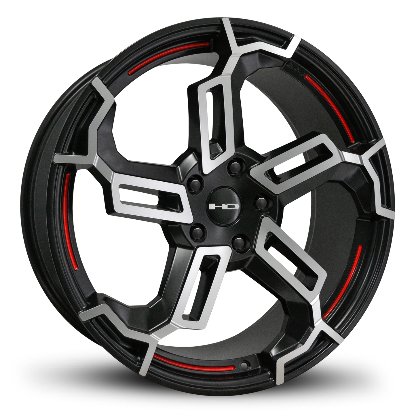 HD Wheels Switch 20x8.5 +35 5x114.3mm 73.1mm Satin Black/Red Line