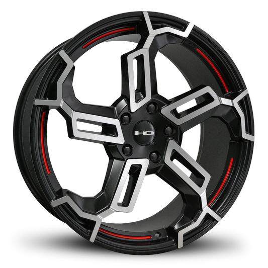 HD Wheels Switch 20x8.5 +35 5x120mm 74.1mm Satin Black/Red Line