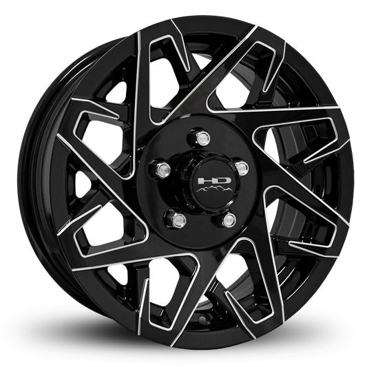 HD Trailer Canyon 15x6 +0 5x114.3mm 83mm Gloss Black/Milled Edge