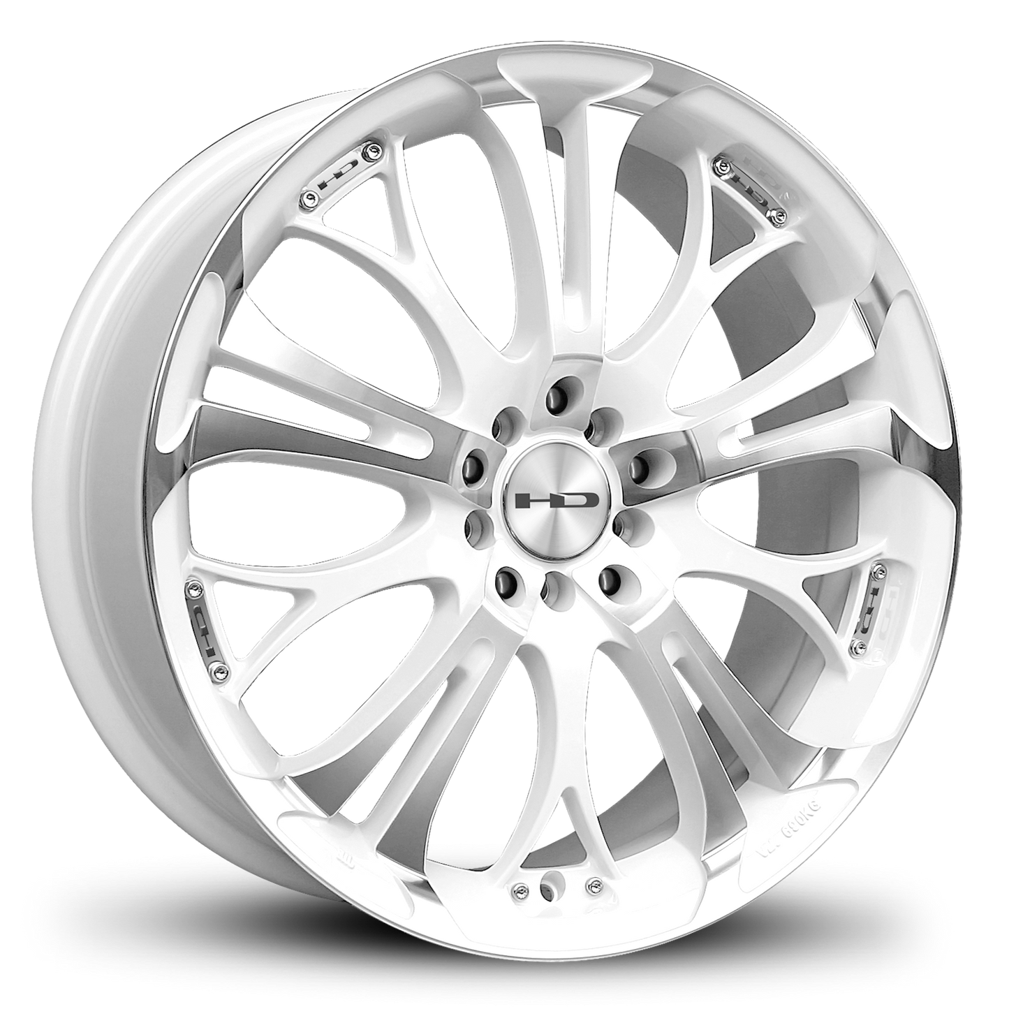 HD Wheels Spinout 20x8 +35 5x120/5x114.3mm 74.1mm Gloss White/Machined Face