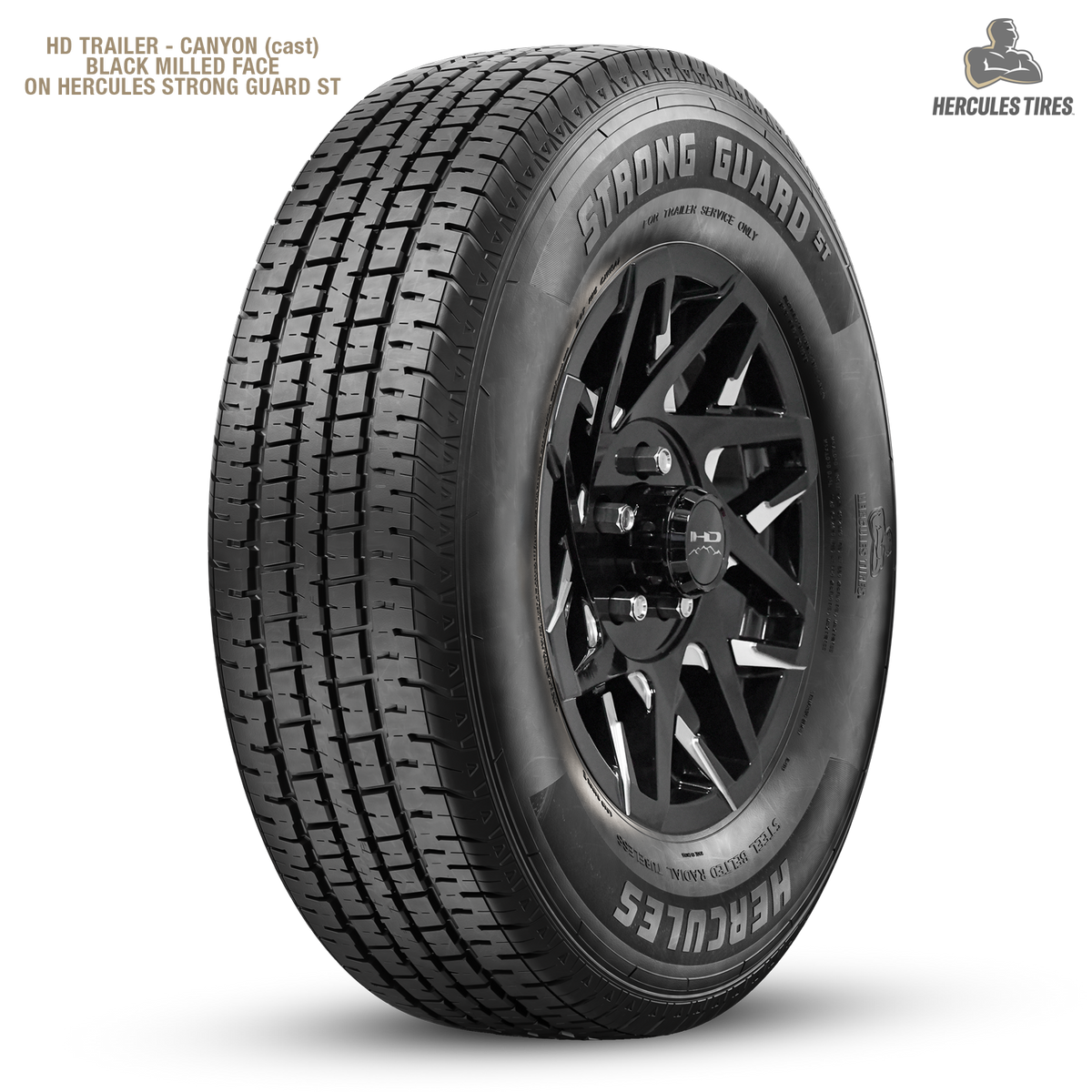 HD Trailer Canyon 16x6 +0 8x165mm 128.6mm Gloss Black/Milled Face