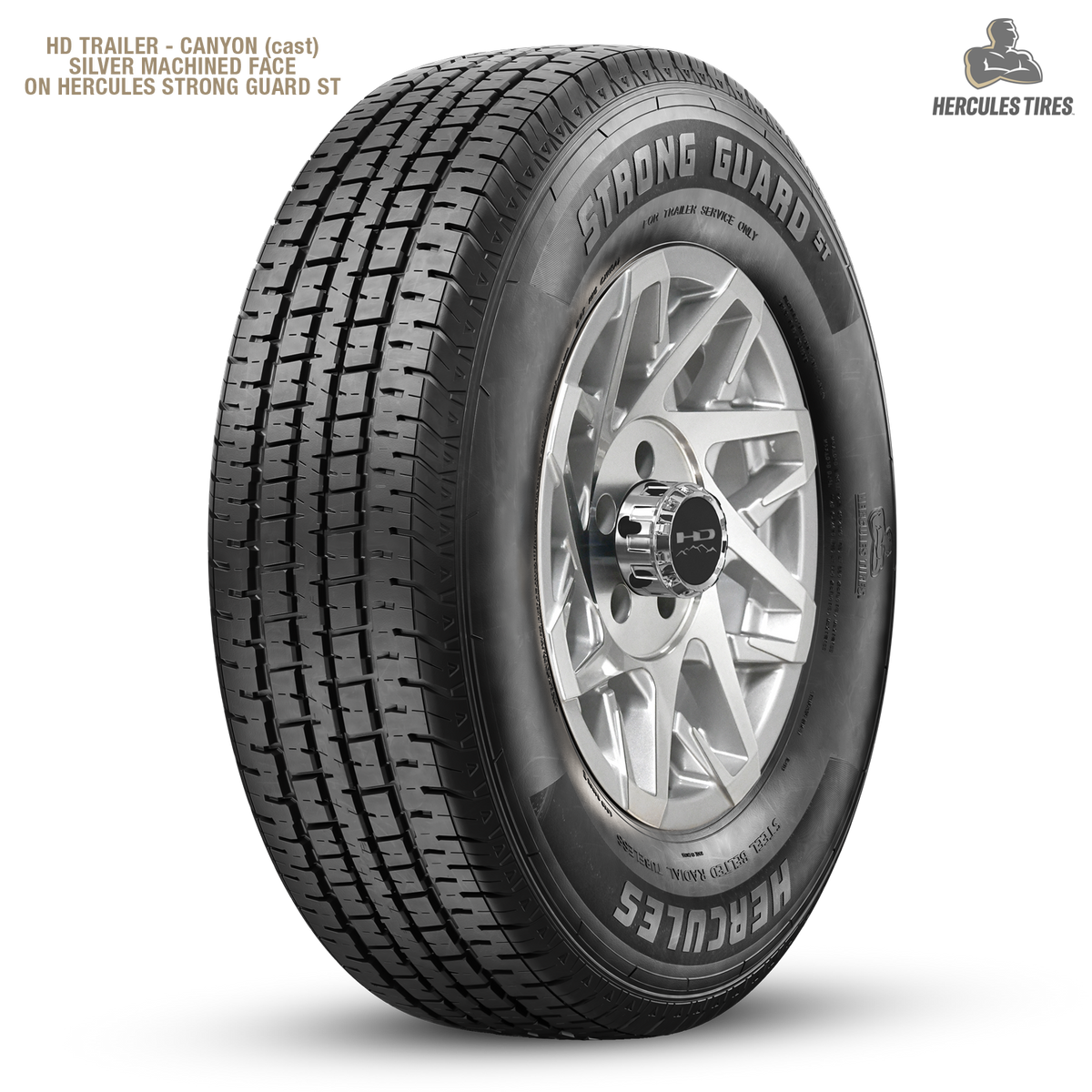 HD Trailer Canyon 16x6 +0 8x165mm 128.6mm Gloss Silver/Machined Face