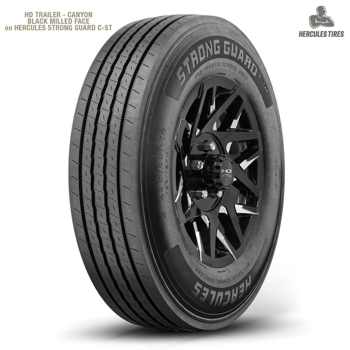 HD Trailer Canyon 16x6 +0 8x165mm 128.6mm Gloss Black/Milled Face