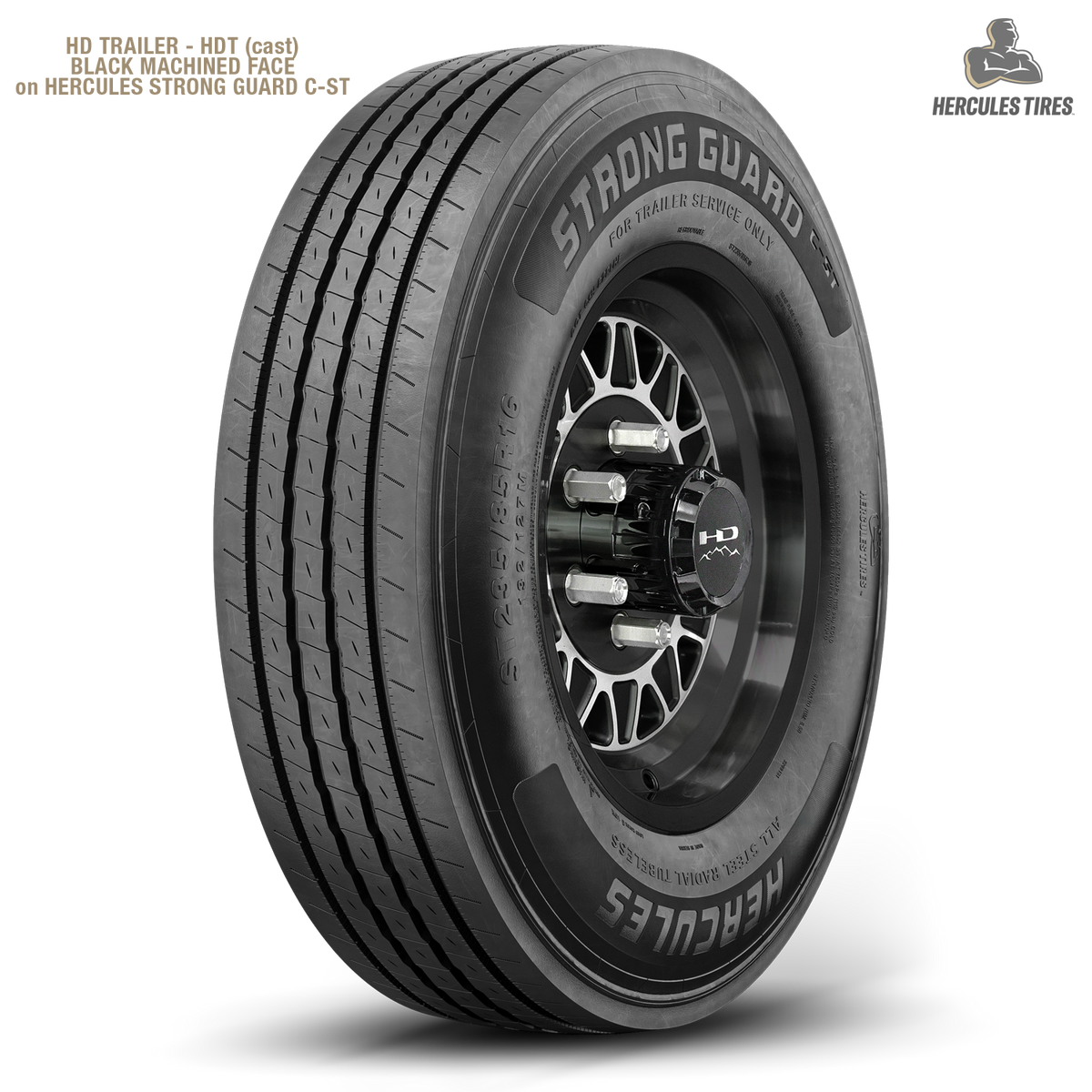 HD Trailer HDT Cast 15x6 +0 5x114.3mm 83mm Gloss Black/Machined Face