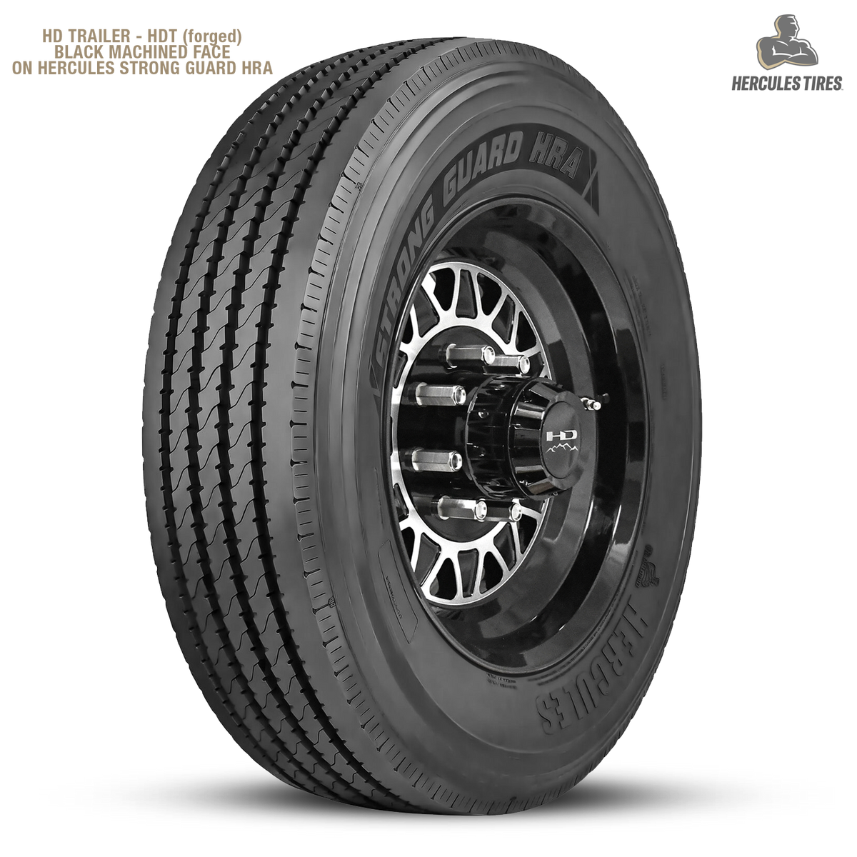 HD Trailer HDT Forged 17.5x6.75 +0 8x165mm 121.2mm Gloss Black/Machined Face - Hub Centric - CAP NOT INCLUDED