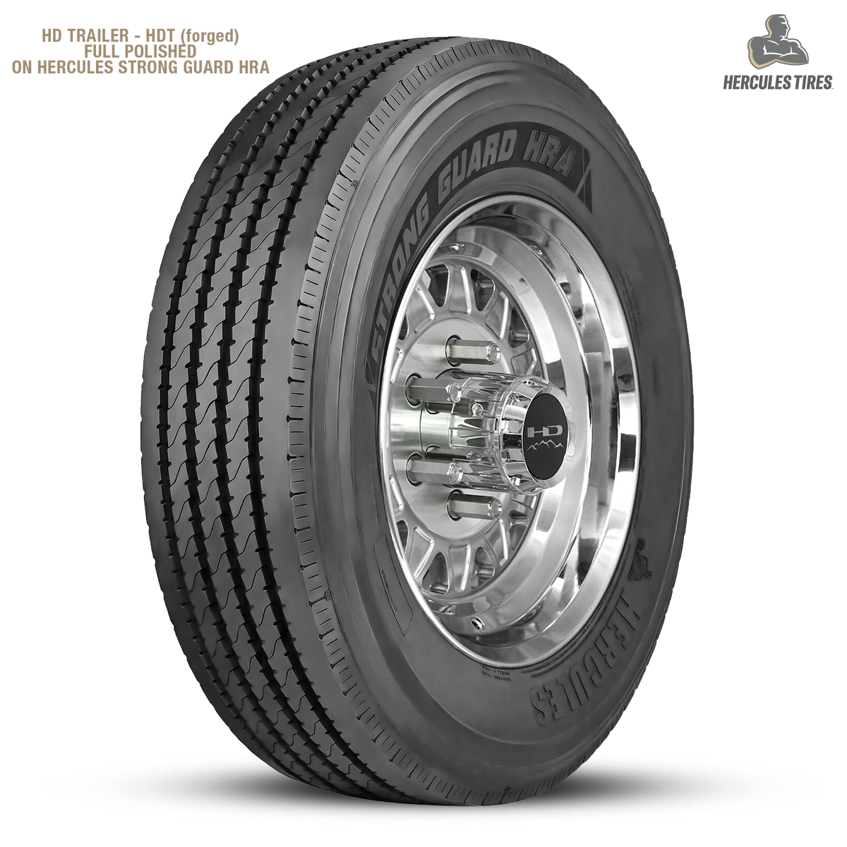HD Trailer HDT Forged 17.5x6.75 +0 8x165mm 128.6mm Full Polish - Lug Centric