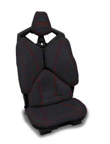 Rear Seat Covers for 2020-2024 Polaris RZR PRO XP4, PRO R4, Turbo R4 (Pair) - Black with Red Stitch