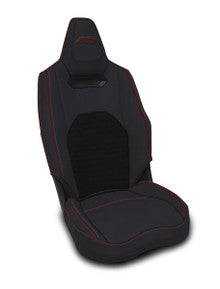 Front Seat Covers for 2025+ Polaris RZR PRO XP, PRO R, PRO S with Cooled Seats (Pair) - Black with Red Stitch