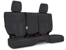 Rear Seat Cover for '13–'18 Jeep Wrangler JK, 2 door - Black with Red Stitching