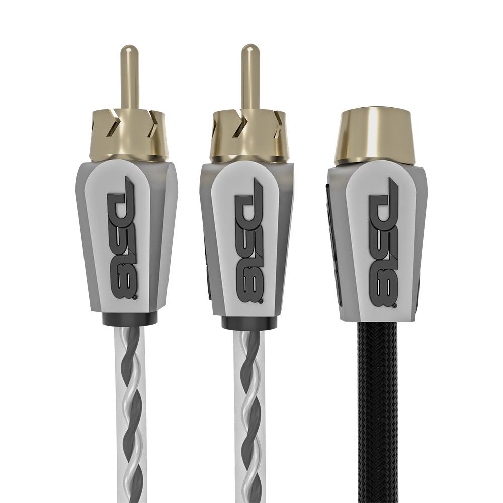 Level 3 RCA 100% Copper OFC Y Connector 1 FEMALE to 2 MALE - BLACK - RED
