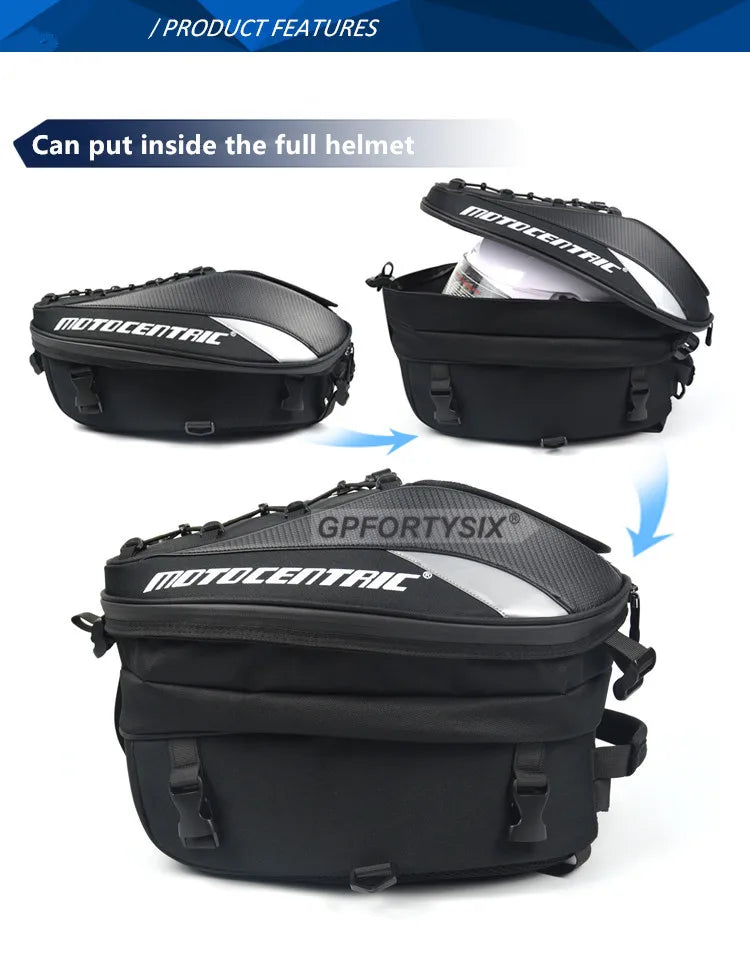 Motocentric Motorcycle Back Seat Bags Waterproof Multifunctional