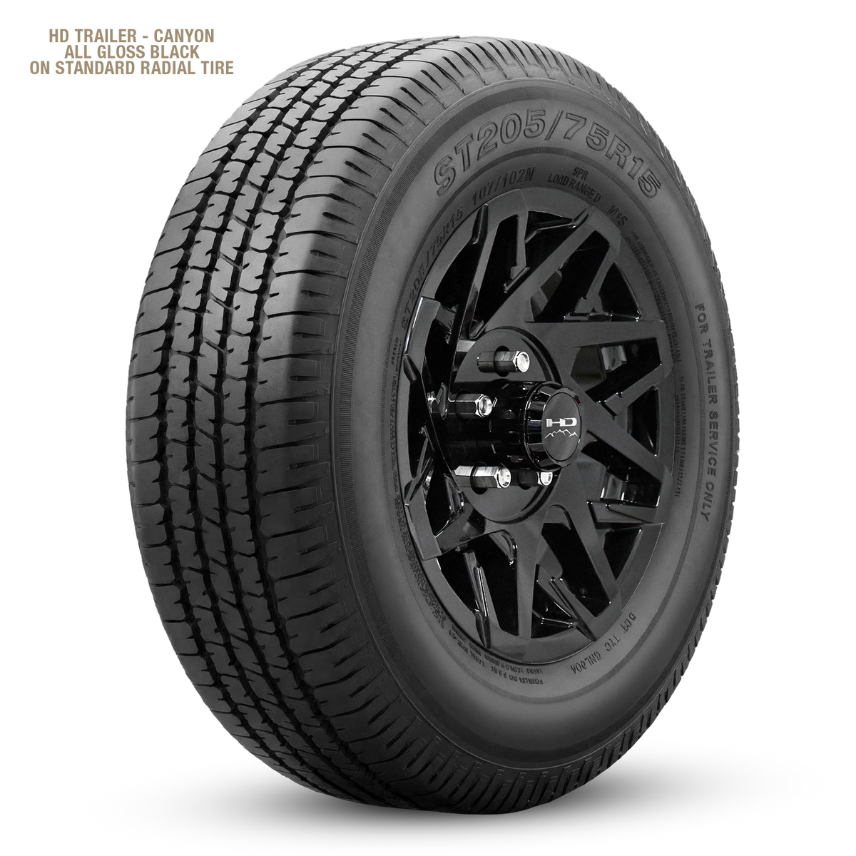 HD Trailer Canyon 16x6 +0 8x165mm 128.6mm Gloss Black
