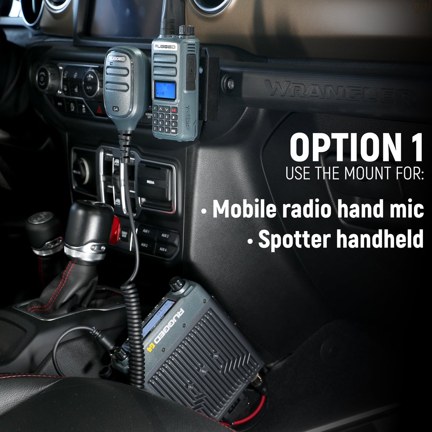Handheld Radio Grab Bar Mount for Wrangler JK JKU JL and Gladiator JT - JK - Radio/Hand Mic Mount
