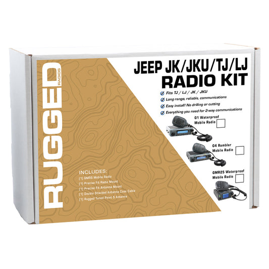 GMRS Mobile Radio Kit for Wrangler TJ LJ and JK - JK 2-Door (11-18) and TJ (97-06) and LJ (04-06) / Rambler G4