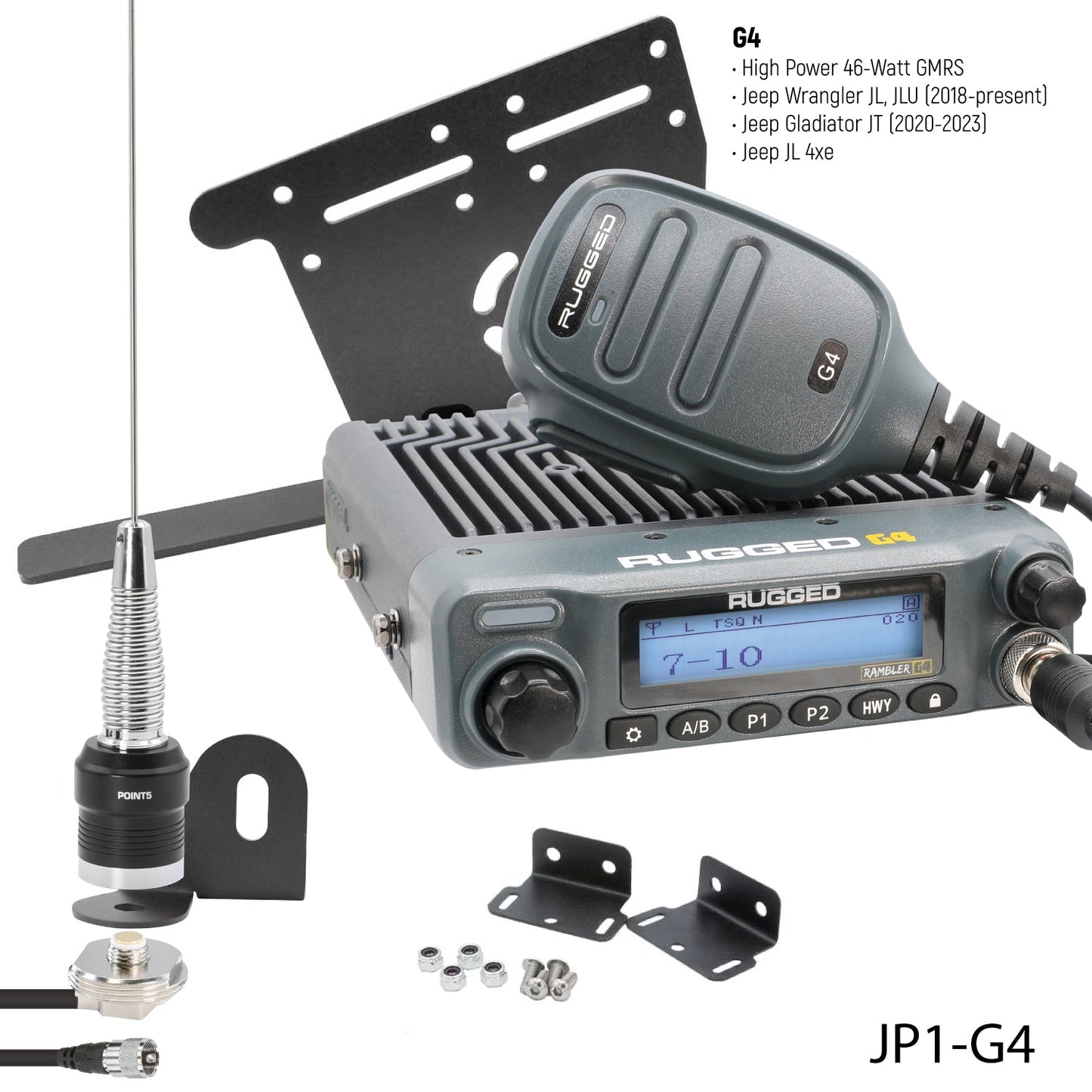 GMRS Mobile Radio Kit for Wrangler JL and Gladiator JT - Rambler G4