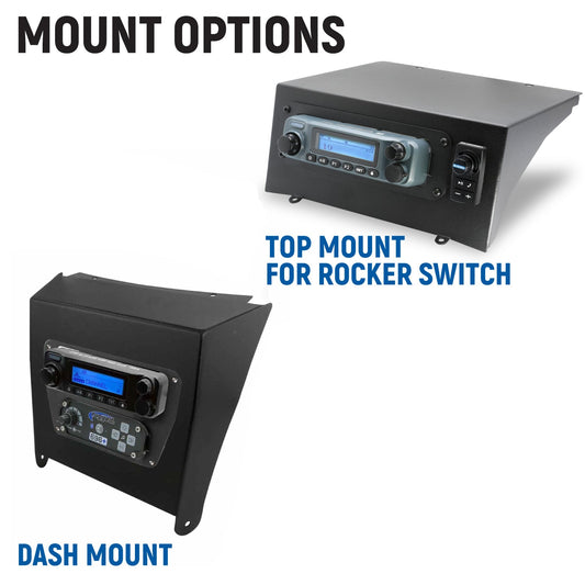 Kawasaki Teryx KRX Complete Communication Kit with Bluetooth Intercom and 2-Way Radio - STX Stereo Remote Head / M1 VHF Business Band / Top Mount (for Remote Head)
