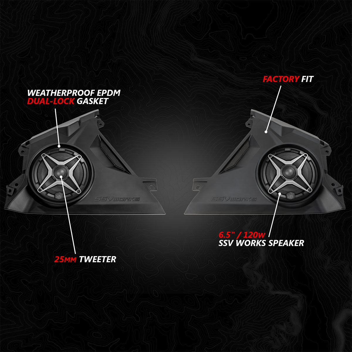 2024 Can-Am® Maverick R Front-Dash 6.5" Speaker-Panels