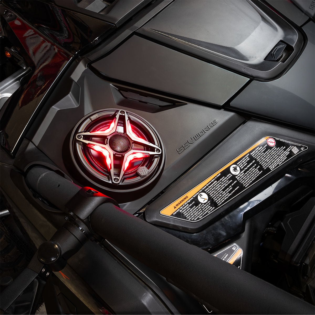 2024 Can-Am® Maverick R, Phase-6 K-Spec 1650watt 6-Speaker System with 8" Horns