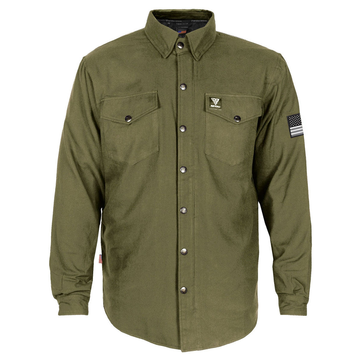 Protective Flannel Shirt - Army Green Solid