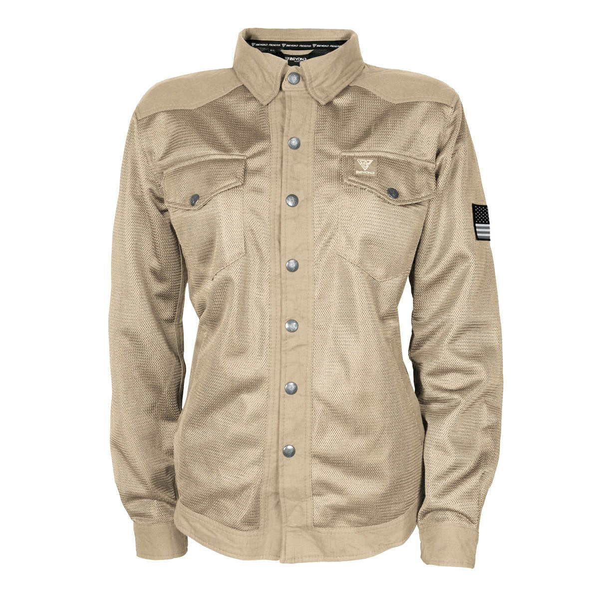 Protective Summer Mesh Shirt for Women - Khaki Solid