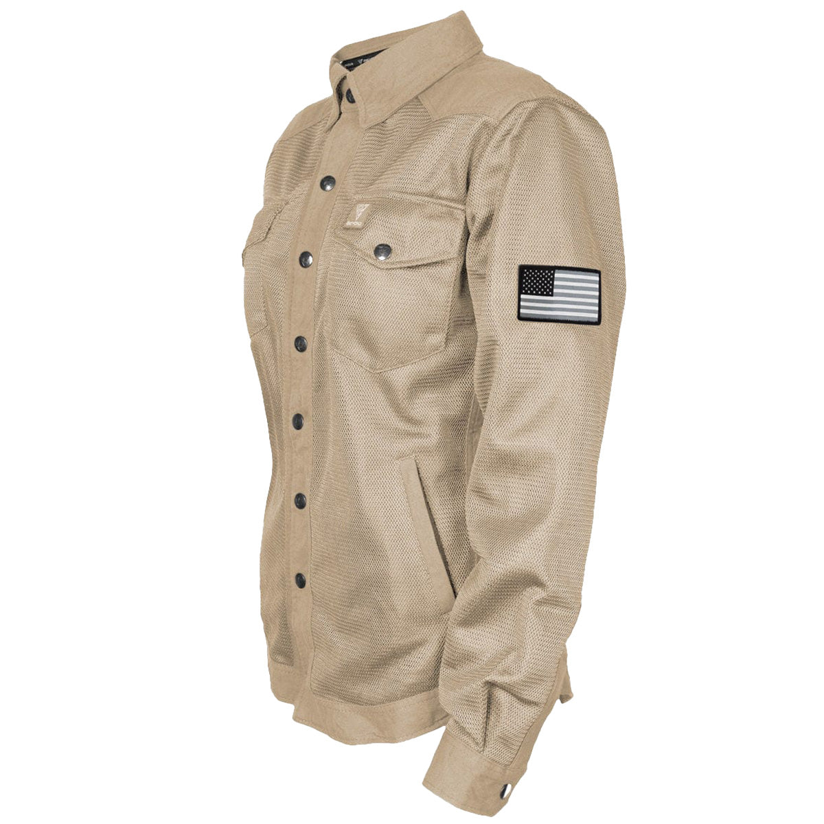 Protective Summer Mesh Shirt for Women - Khaki Solid