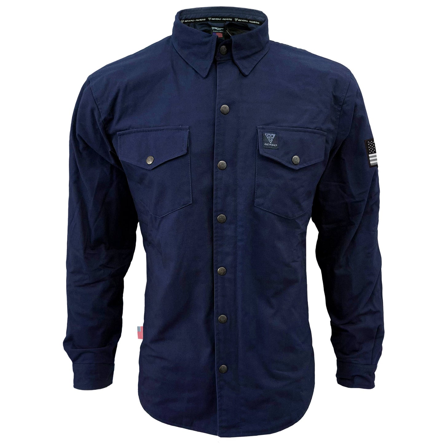 Protective Canvas Jacket for Men - Navy Blue Solid