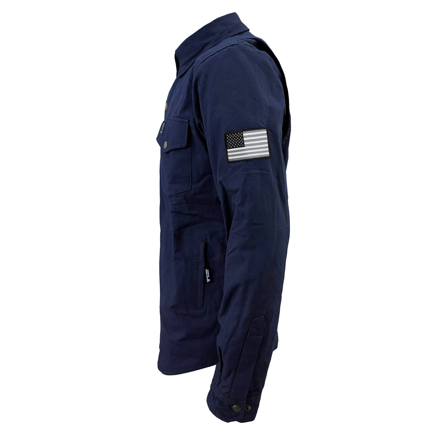 Protective Canvas Jacket for Men - Navy Blue Solid