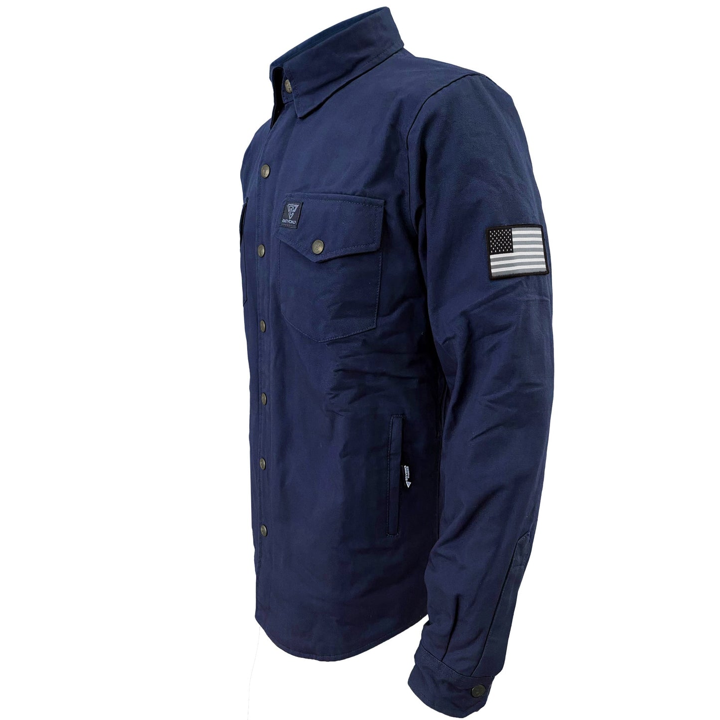 Protective Canvas Jacket for Men - Navy Blue Solid