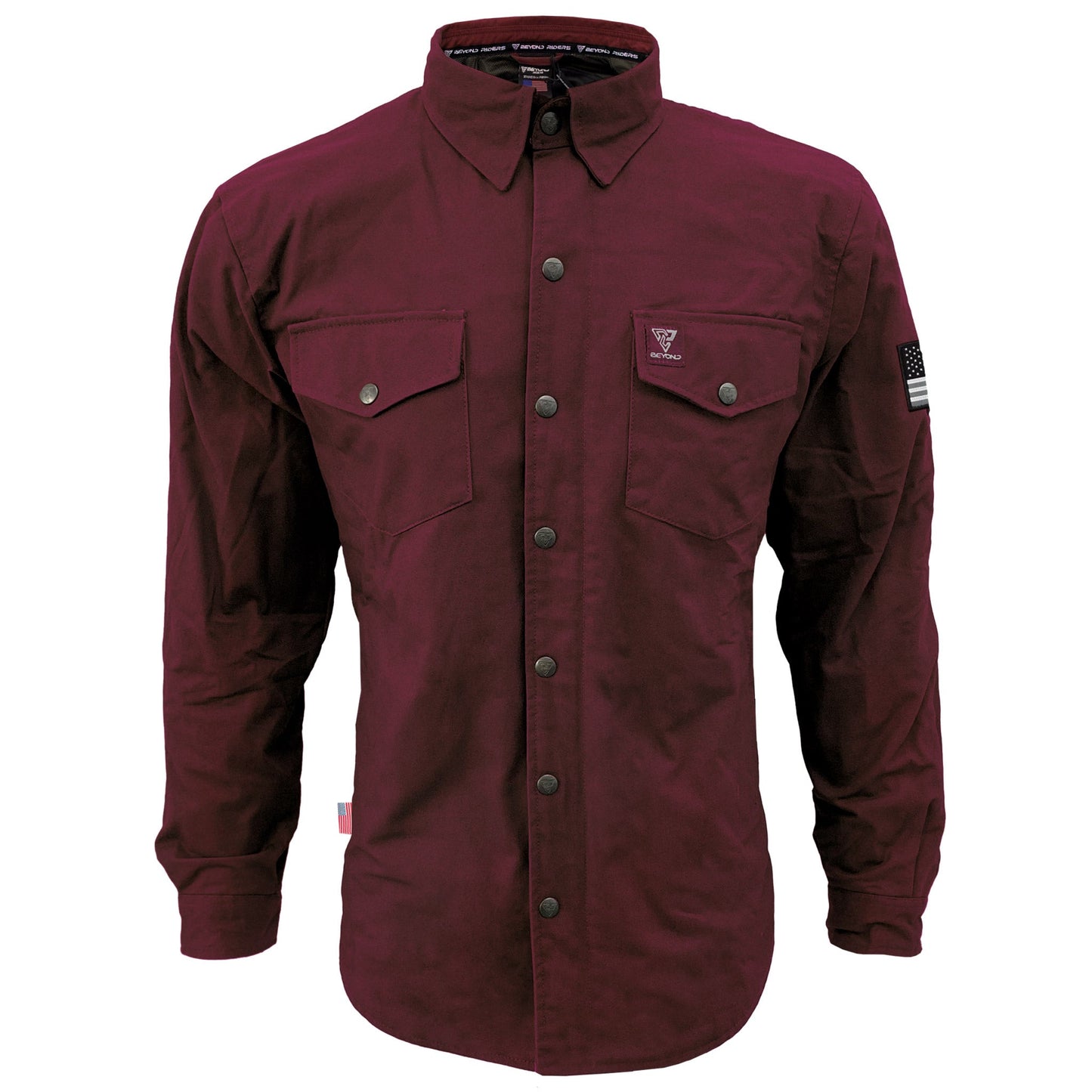 Protective Canvas Jacket for Men - Red Maroon