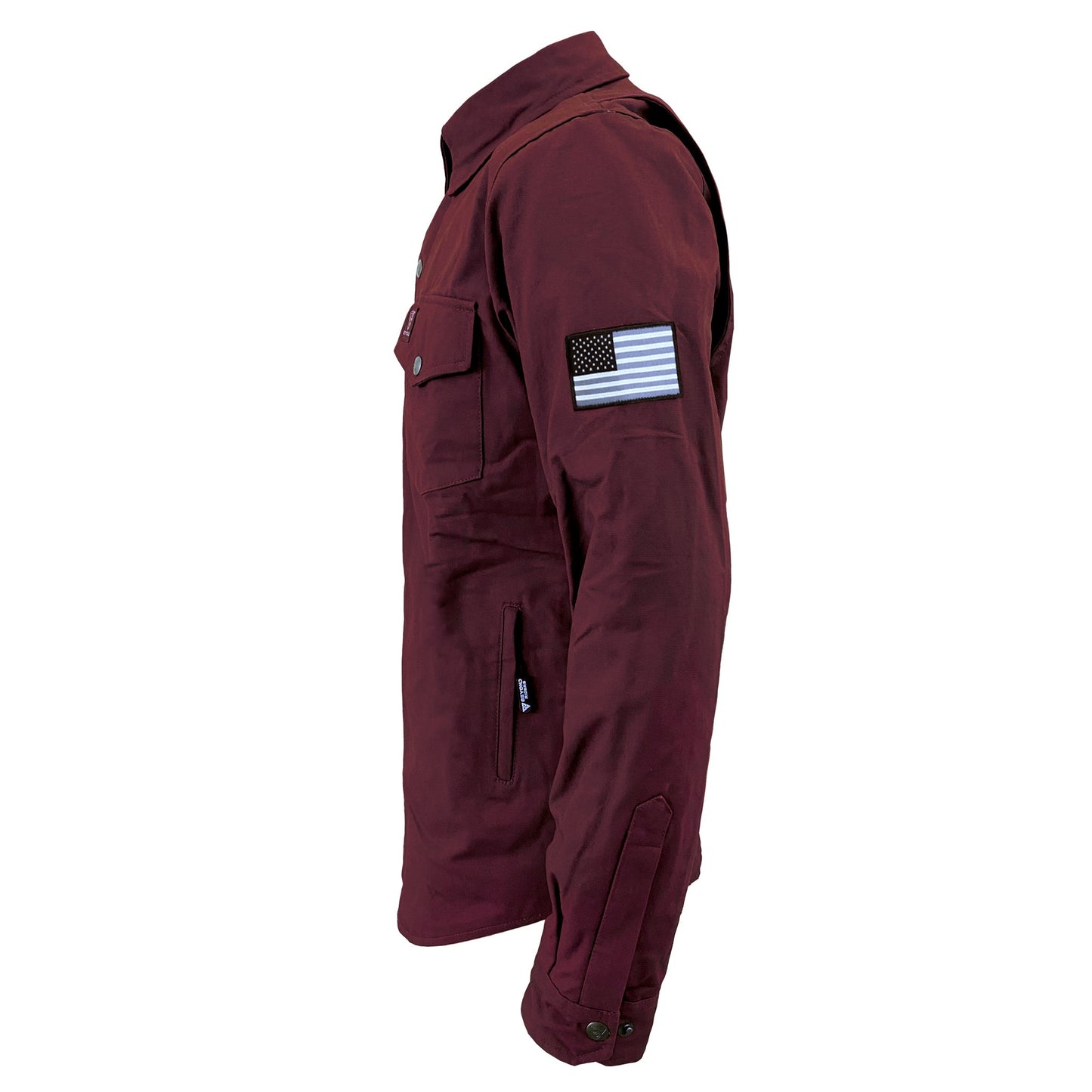 Protective Canvas Jacket for Men - Red Maroon