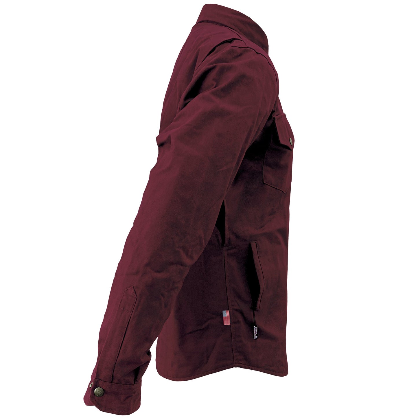 Protective Canvas Jacket for Men - Red Maroon