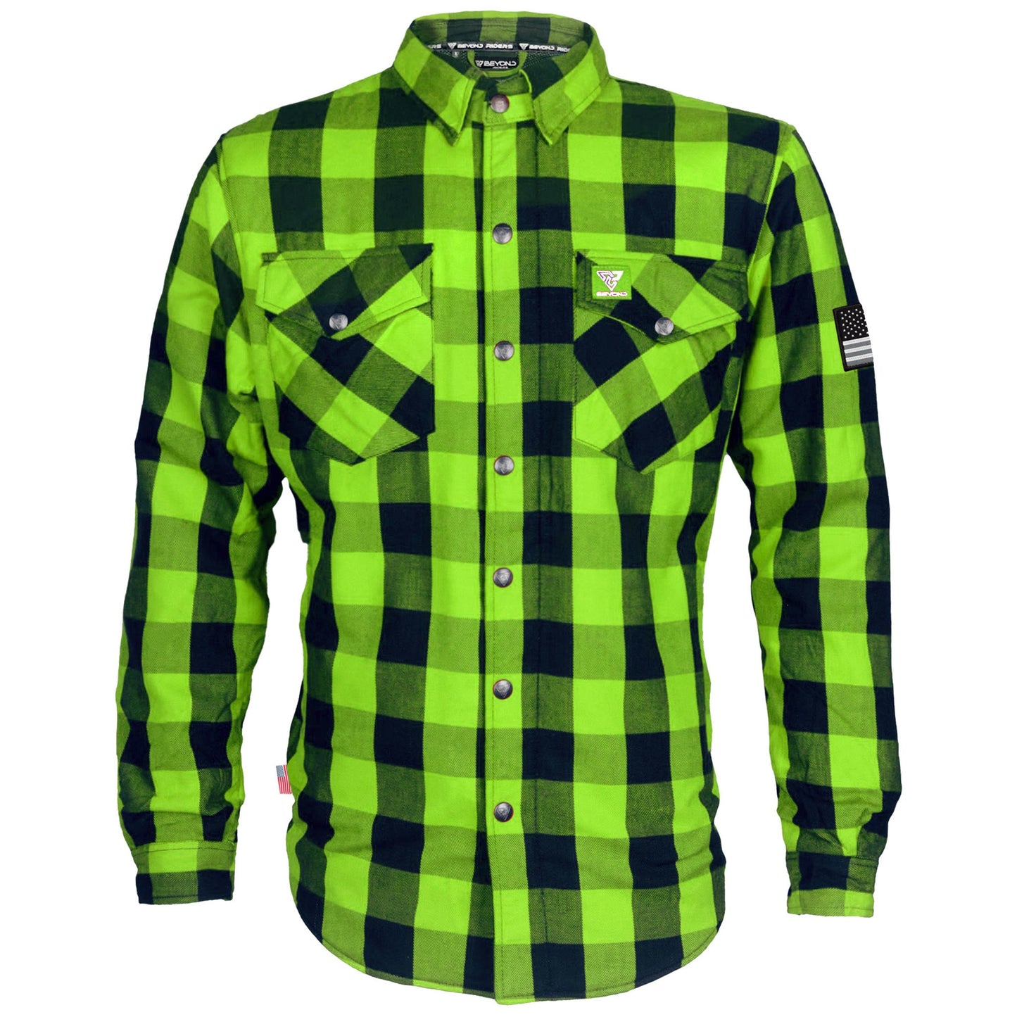 Protective Flannel Shirt - Green Checkered