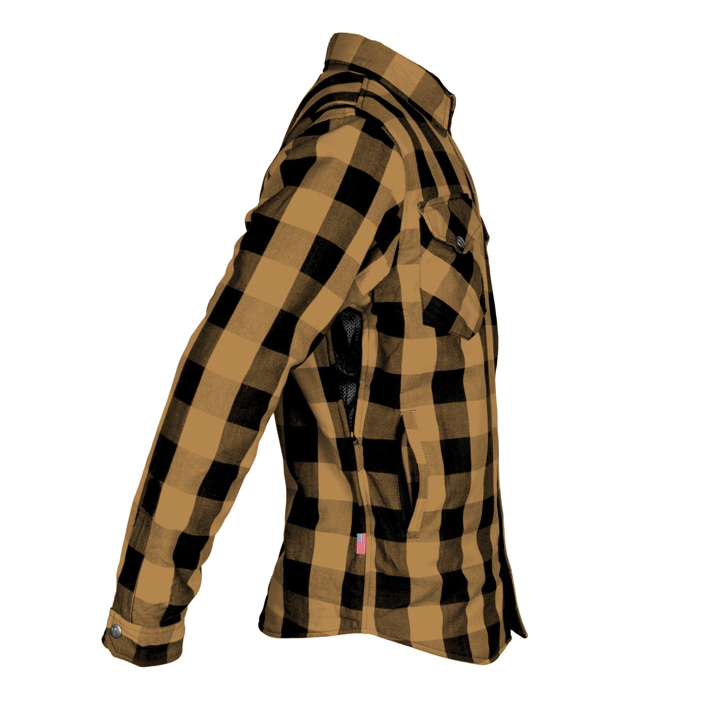Protective Flannel Shirt - Camel Checkered