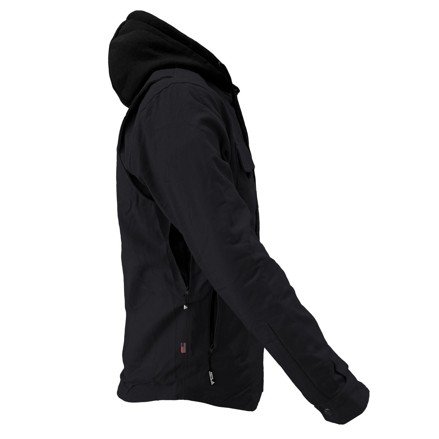 Protective Flannel Hoodie For Men - Black Solid