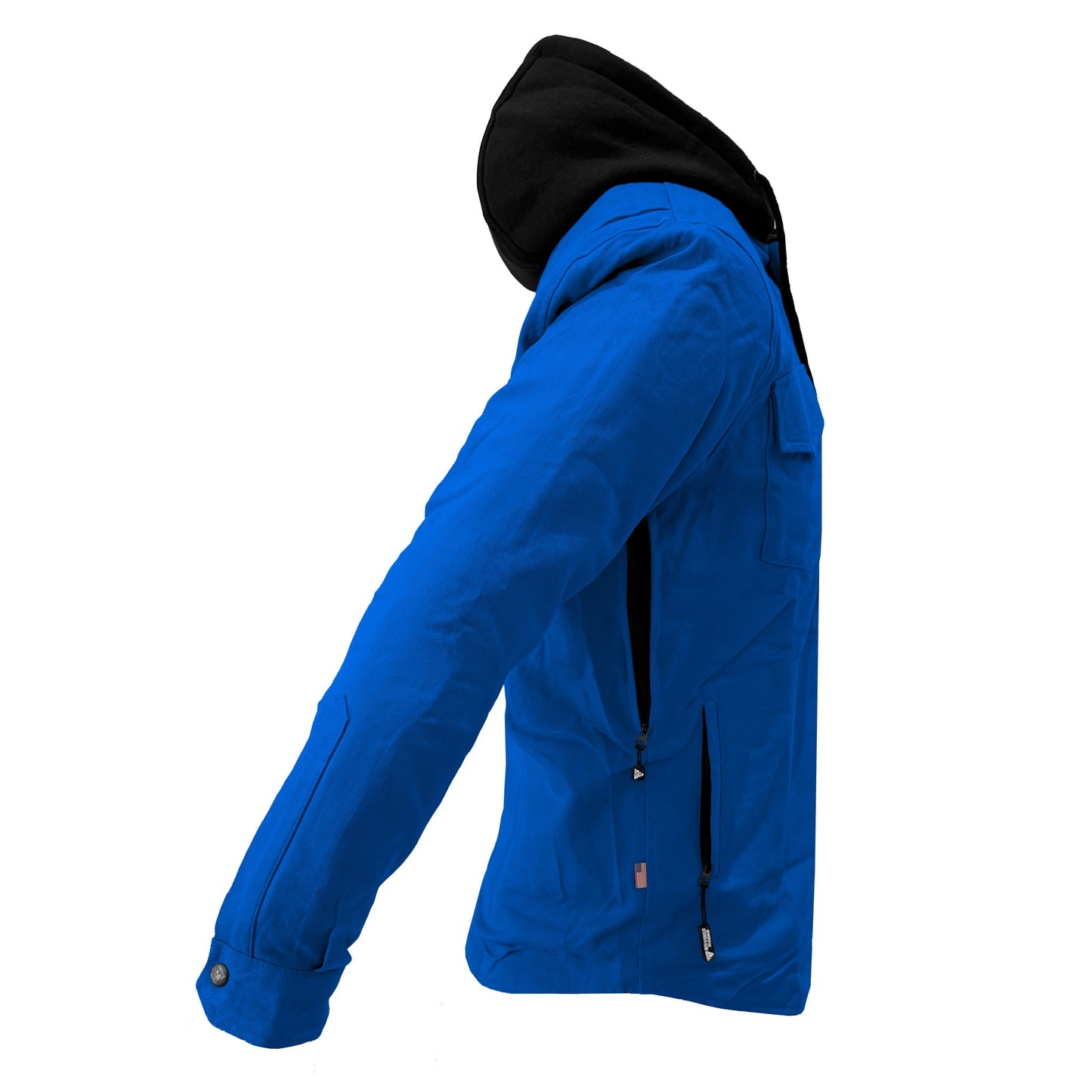 Protective Flannel Hoodie For Men - Blue Solid