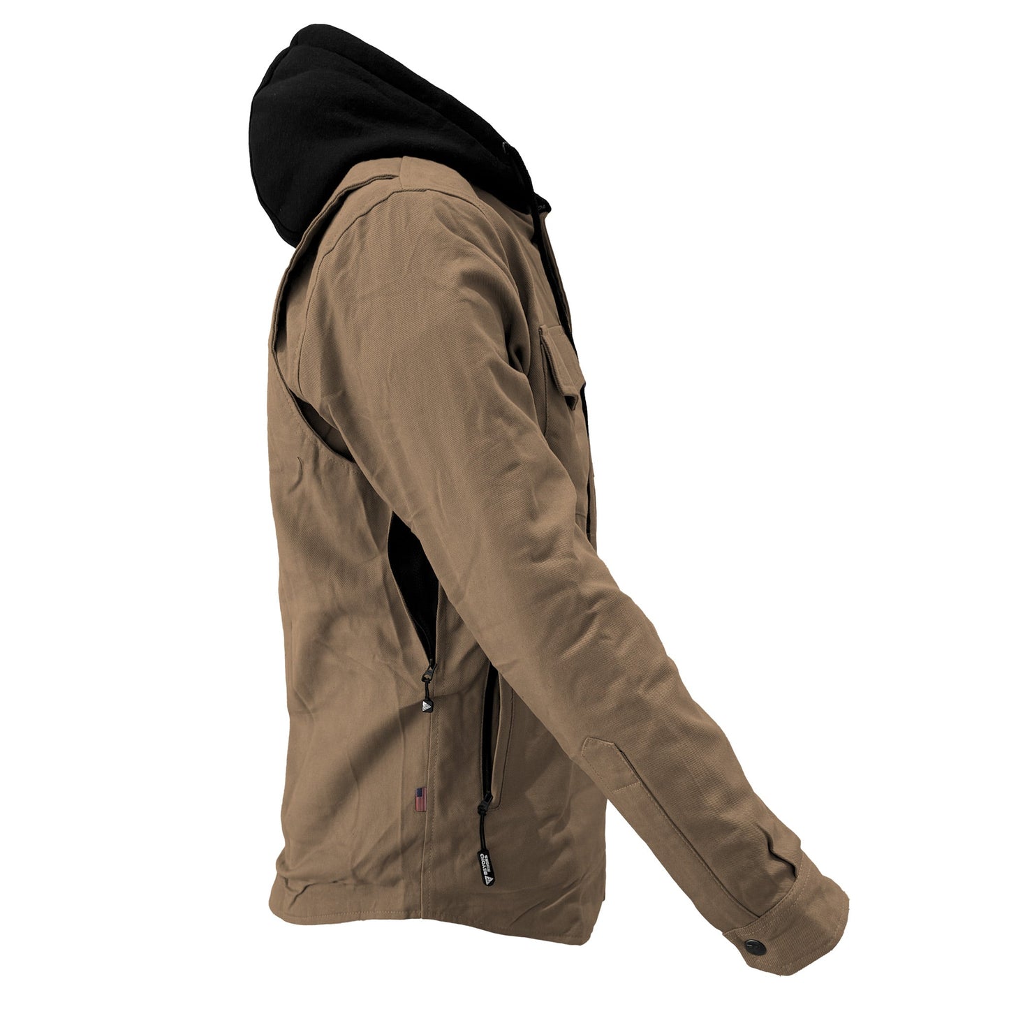 Protective Flannel Hoodie For Men - Camel Solid