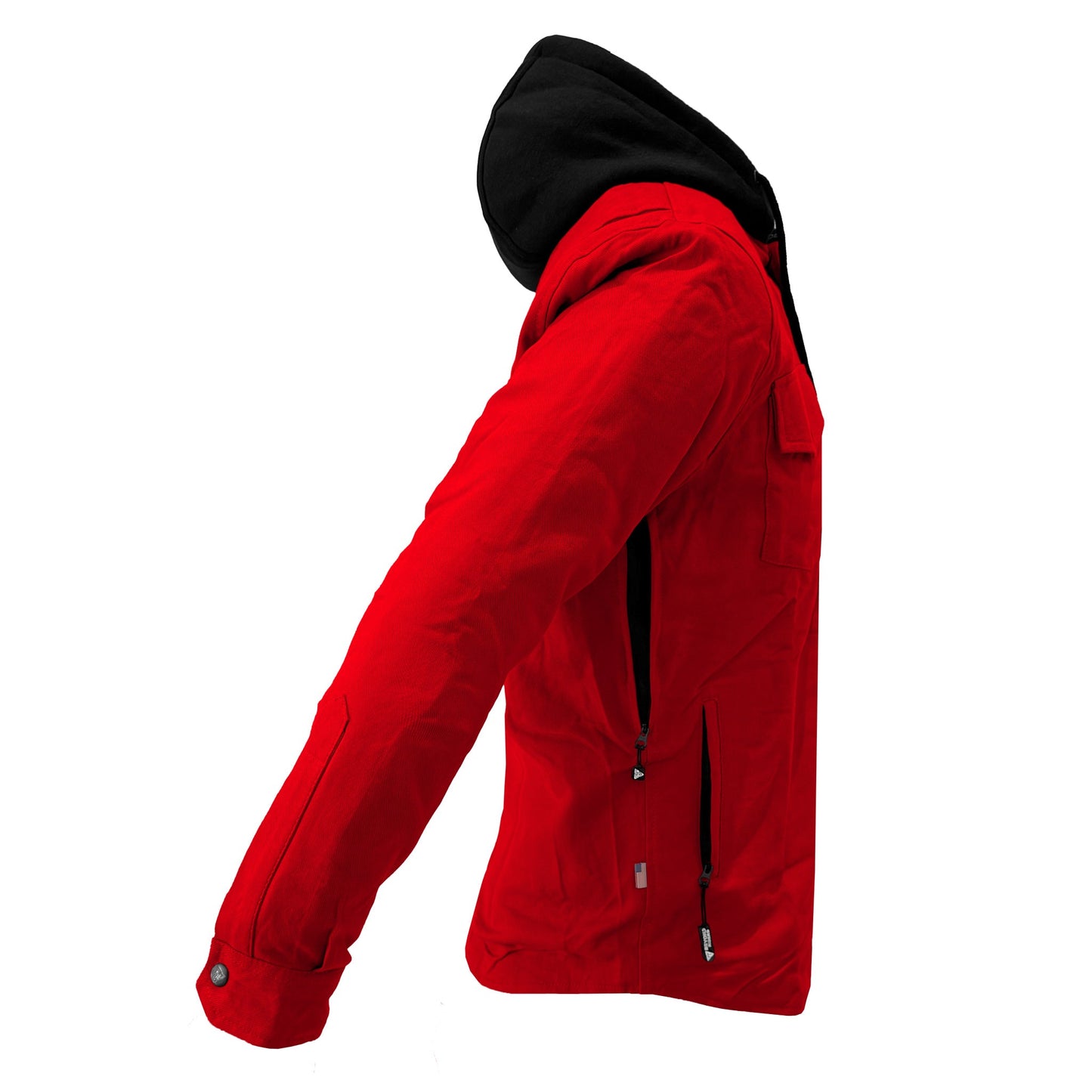 Protective Flannel Hoodie For Men - Red Solid