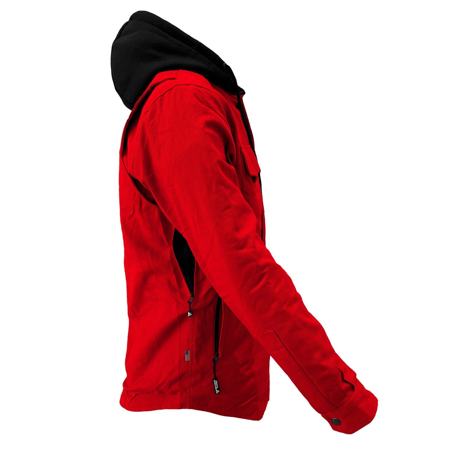 Protective Flannel Hoodie For Men - Red Solid