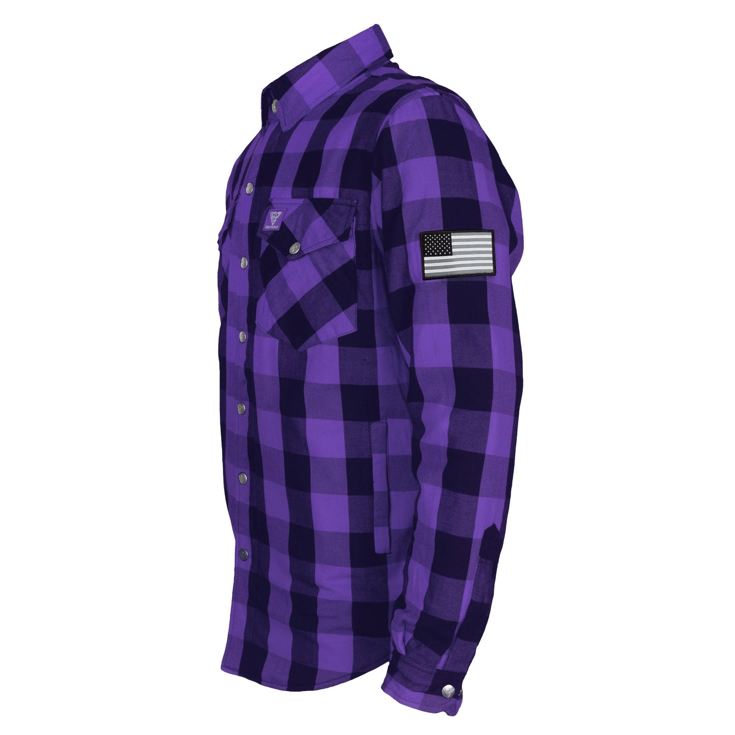 Protective Flannel Shirt - Purple and Black Checkered