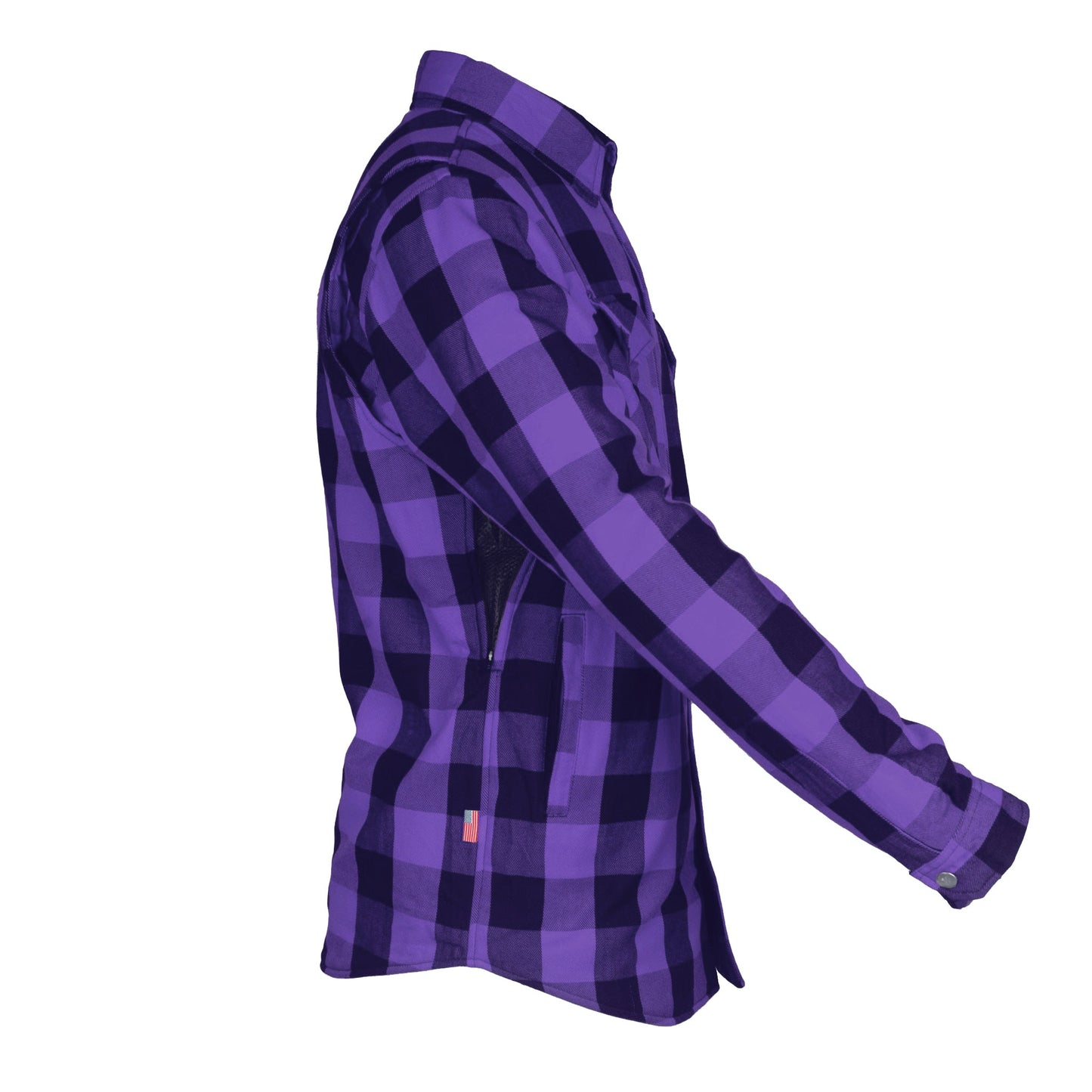 Protective Flannel Shirt - Purple and Black Checkered
