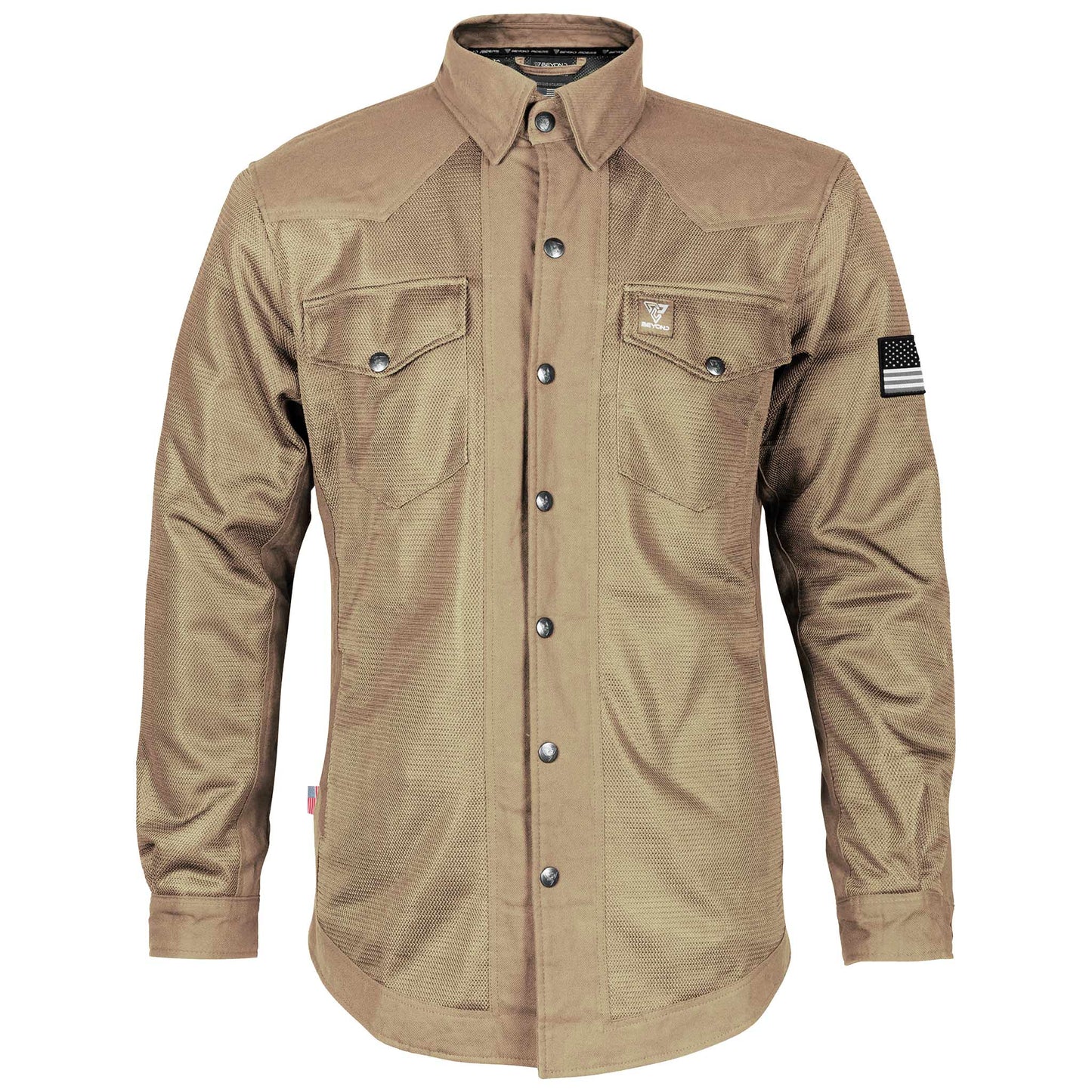 Protective Summer Mesh Shirt - Camel Solid