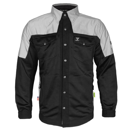 Summer Mesh Reflective Shirt "Alloy Eclipse" - Black and Silver